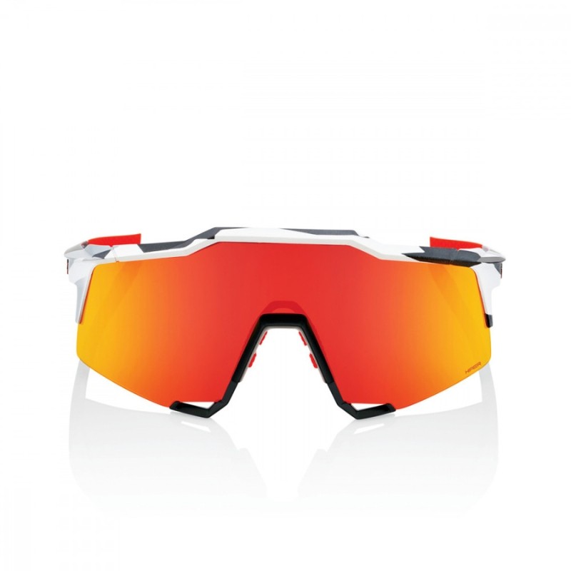 100 Speedcraft Soft Tact Gray Camo Cycling Glasses Hyper Red Reve de Velo