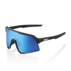 100% - S3 - Matte Black / Hiper Blue Multilayer Mirror Sunglasses